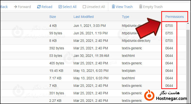 Permission آموزش تغییر Permission فایل یا پوشه در cPanel